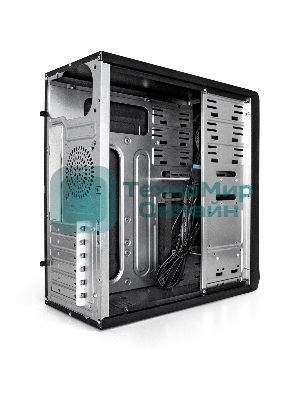 Компьютерный корпус Miditower ExeGate CP-603-UNS400 (ATX, БП UNS400 с вент. 12см, 2хUSB, аудио, черный)