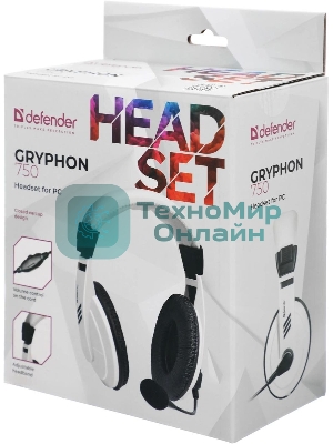 Гарнитура Defender Gryphon 750 белый, проводная