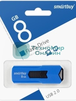 Флешка USB Smartbuy STREAM Blue (SB8GbST-B), 8Gb, USB 2.0, R/W 25/15, синий/черный