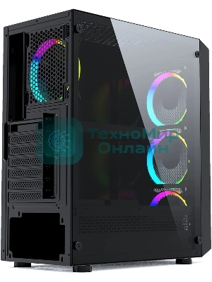 Корпус PowerCase Mistral Z4 Mesh LED, Midi-Tower, чёрный, 4 x 120 мм