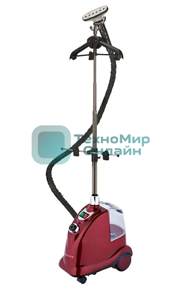 Отпариватель Kelli KL-9 красный, 2800 Вт, 90 г/мин, 3000 мл