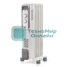 Обогреватель масляный Ballu CUBE BOH/CB-05W (5 секций), белый, 1000 Вт, 15 м2, механический термостат