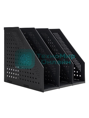 Лоток вертикальный Deli 78995DK-GREY 3 отд. складной для бумаг A4 250х256х243мм темно-серый, пластик