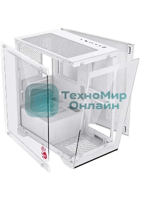Компьютерный корпус Bloody BD-CC103 белый без БП mATX 7x120мм 1xUSB 2.0 1xUSB 3.0 audio bott PSU