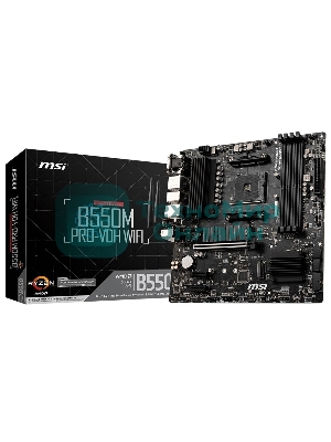 Материнская плата MSI B550M PRO-VDH WIFI, AM4, AMD B550, 4xDDR4, 4xSATA, 2xM.2, 1xPCIe 4.0 x16, 2xPCIe x1, 1xDisplayPort, 1xHDMI, 1xVGA, 1x 1Gb LAN, 2xUSB 2.0, 4xUSB 3.2 Gen 1, 3x3.5 мм, 7.1, mATX