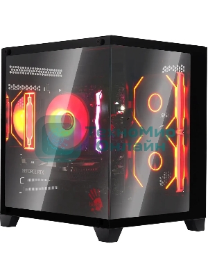 Компьютерный корпус Bloody BD-CC105 черный без БП mATX 5x120мм 1xUSB 2.0 1xUSB 3.0 audio bott PSU