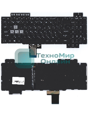 Клавиатура для ноутбука Asus Gaming FX504 черная с белой подсветкой