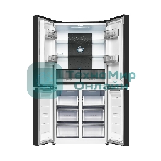 Холодильник Kuppersberg NFFD 186 DX черная нержавеющая сталь трехкамерный 303/172л морозилка сбоку, No Frost, Side by Side