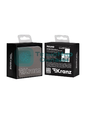Выключатель Kranz ROUND 1 кл проходной (переключатель) с подсветкой 10А с/у титан