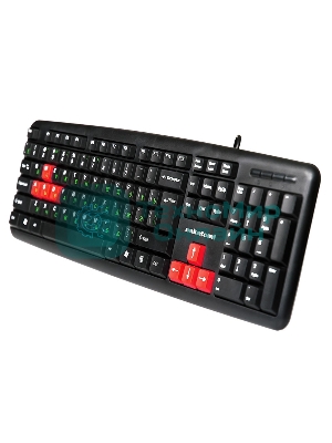 Клавиатура проводная NAKATOMI KN-02U USB черный-красный