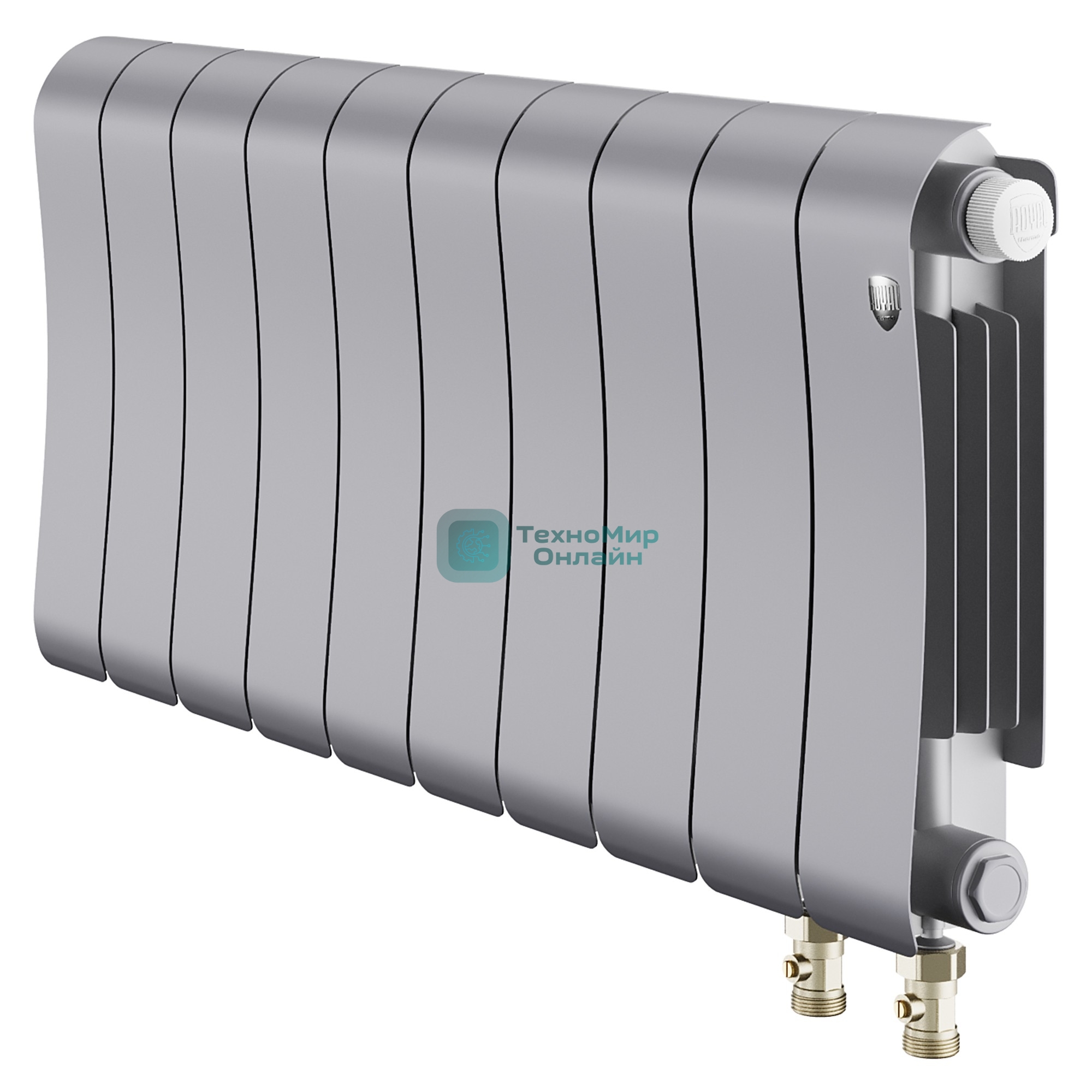 Радиатор биметаллический Royal Thermo Infinity 300 Silver Satin VR80 - 10 секц.