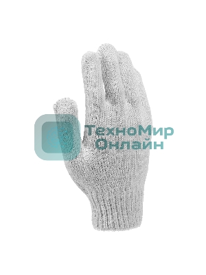 Перчатки трикотажные Сибртех х/б, 200 пар, ПВХ точка, 6 нитей, 10 класс
