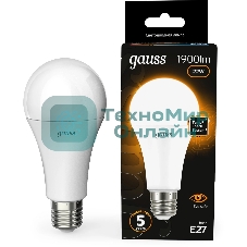 Лампа светодиодная Gauss A70 22Вт цок.: E27 груша 220B св. свеч. бел. теп. (упак.: 10 шт)