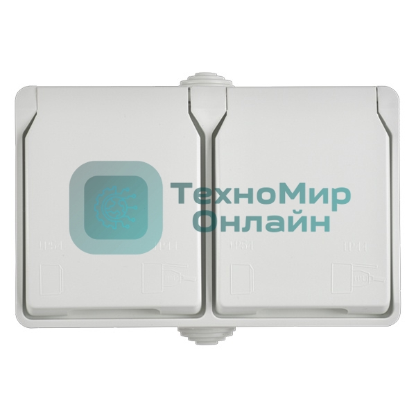 Розетка 2-я IEK ERS22-K01-16-54-DC ОП Форс РСб22-3-ФБ 16А IP54 с заземл. защ. шторки белый