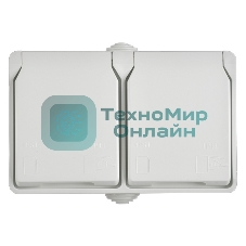 Розетка 2-я IEK ERS22-K01-16-54-DC ОП Форс РСб22-3-ФБ 16А IP54 с заземл. защ. шторки белый