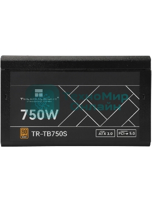 Блок питания Thermalright TR-TB750S, 750W 80 PLUS Bronze, (ATX, 3, PCIe 5.0, Non-modular, 1x24(20+4)pin 550мм, 1xCPU*2 8(4+4)pin 600+150мм, 1xPCIe*2 8(6+2)pin 500+150мм, 1x12VHPWR PCIe 5.0 12+4pin 600мм, 1xSATA*3+MOLEX4pin*1 400+150+150+150мм, 1xSATA*2+MOLEX4pin*2 400+150+150+150мм, Active, 120x120мм, 150x140x86mm, APFC, )