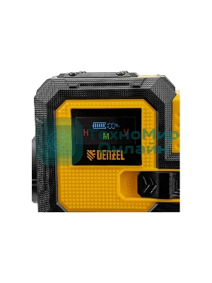 Лазерный уровень мультипризменный Denzel DLV-360-3C, 30 м, зеленый луч, Li-Ion 2,4 Aч, кейс