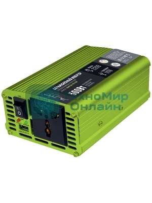 Автомобильный инвертор (преобразователь) постоянного тока 12В в переменный ток 220В, модель QUMO QAI-901-500 (Inv 001), максимальная выходная мощность 500Вт, встроенный разъем USB