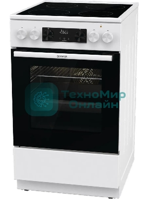 Плита электрическая Gorenje GEC5C61WG белый, конфорок 4 электрических, духовка 70 л, 50 см x 85 см x 59.4 см (без крышки)