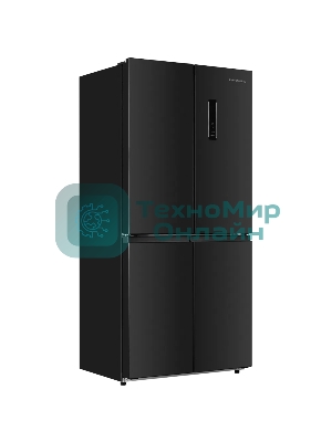 Холодильник Kuppersberg NFFD 186 DX черная нержавеющая сталь трехкамерный 303/172л морозилка сбоку, No Frost, Side by Side