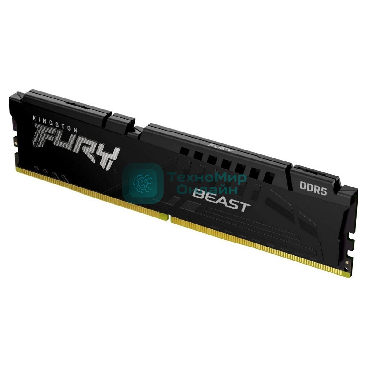 Оперативная память Kingston Fury Beast, DDR5, 32Gb (1x32GB), 6400MHz, CL32, DIMM, радиатор, черный