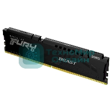 Оперативная память Kingston Fury Beast, DDR5, 32Gb (1x32GB), 6400MHz, CL32, DIMM, радиатор, черный