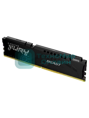 Оперативная память Kingston Fury Beast, DDR5, 32Gb (1x32GB), 6400MHz, CL32, DIMM, радиатор, черный
