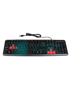 Клавиатура проводная NAKATOMI KN-02U USB черный-красный