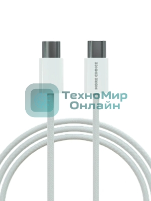 Кабель MORE CHOICE (4620202550378) K75a USB 3.0A PD 60W для Type-C Type-C нейлон 2м белый