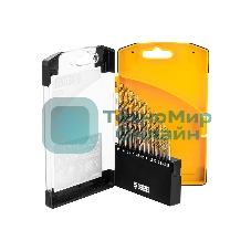 Набор сверл по металлу Denzel 1,5-6,5мм, Р6М5К8-TiN, Golden Tip, 13 шт