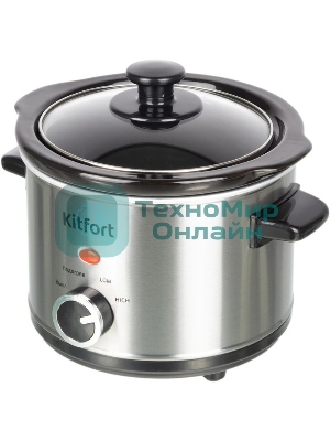 Медленноварка Kitfort КТ-205 1.5л 120Вт серебристый/черный