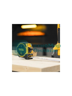 Рулетка Denzel 3м х 16мм, двухкомп. корпус, магнитный обрезиненный зацеп