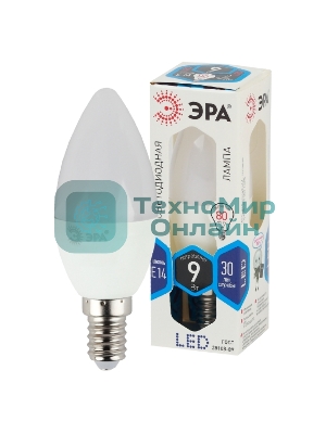 Лампа светодиодная ЭРА STD LED B35-9W-840-E14 9 Вт свеча нейтральный белый свeт