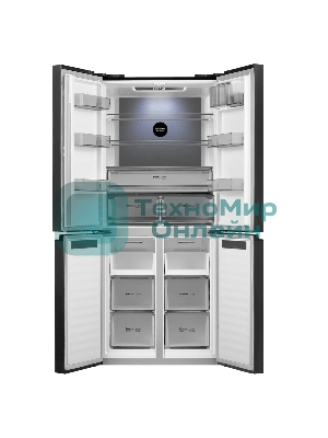 Холодильник Maunfeld MFF192NFSB01 Inverter черная сталь трехкамерный 334/184л морозилка снизу, No Frost, Side by Side