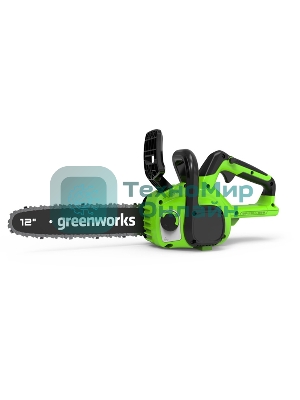 Цепная пила аккумуляторная GreenWorks GD24CS30K4, 24V, 30 см, бесщеточная, c АКБ 4 А·ч и ЗУ (2007007UB)
