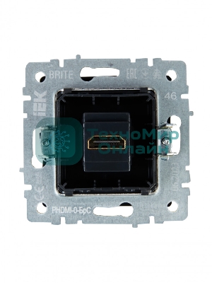 Розетка HDMI IEK BRITE РHDMI-0-БрС сталь