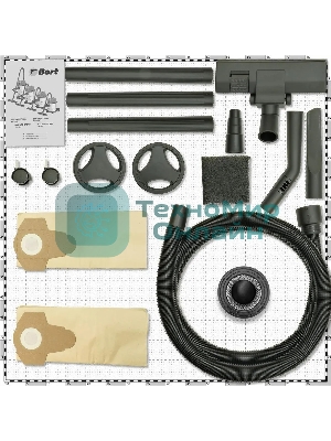 Строительный пылесос Bort BSS-1620-Storm синий, 270/1600 Вт, уборка сухая/влажная, пылесборник мешок/контейнер, 20 л