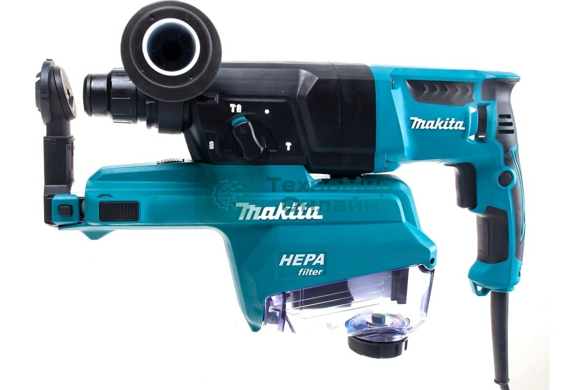 Перфоратор Makita HR2652 SDS+,800Вт,3реж,2.9Дж,0-4600у\м,3.0кг,чем,комплект д\сбора пыли с фильтро