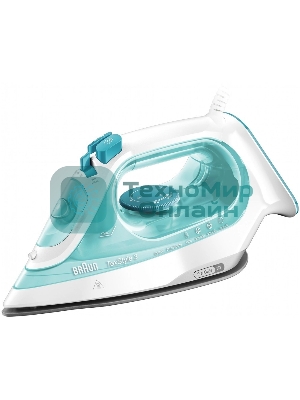Утюг Braun SI 3041 GR TexStyle 3 белый/бирюзовый, 2350 Вт, 45 г/мин, 150 г/мин, 270 мл