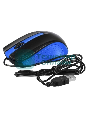 Мышь проводная Acer OMW011 черный/синий, 1200 dpi, USB, кнопки - 3