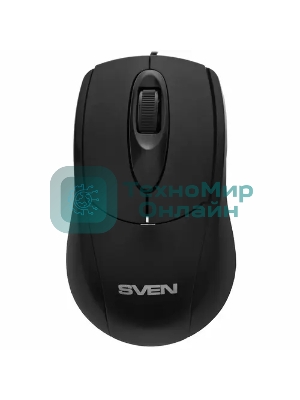 Мышь проводная SVEN RX-110 черный, 1000 dpi, USB, кнопки - 3