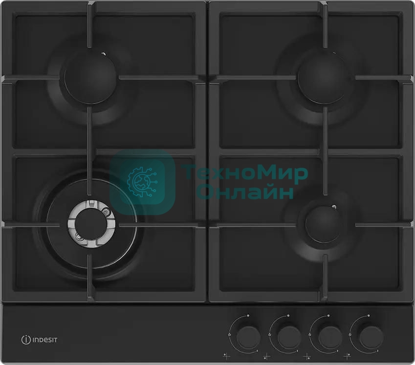 Газовая варочная поверхность Indesit THPM 642 WS/BL/I, черный