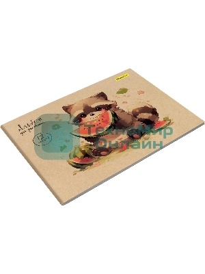 Альбом для рисования Silwerhof 12л. A4 Акварель на крафте 4 дизайна, картон скрепка