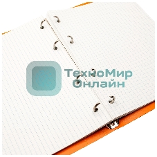 Тетрадь на кольцах Silwerhof 80л. клет. A5 пластик кольца оранжевый