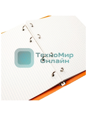 Тетрадь на кольцах Silwerhof 80л. клет. A5 пластик кольца оранжевый