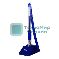 Ручка гелевая Deli Daily E6791blue прозрачный, d=0.5мм, синие чернила, на подставке, линия 0.35мм, резиновая манжета