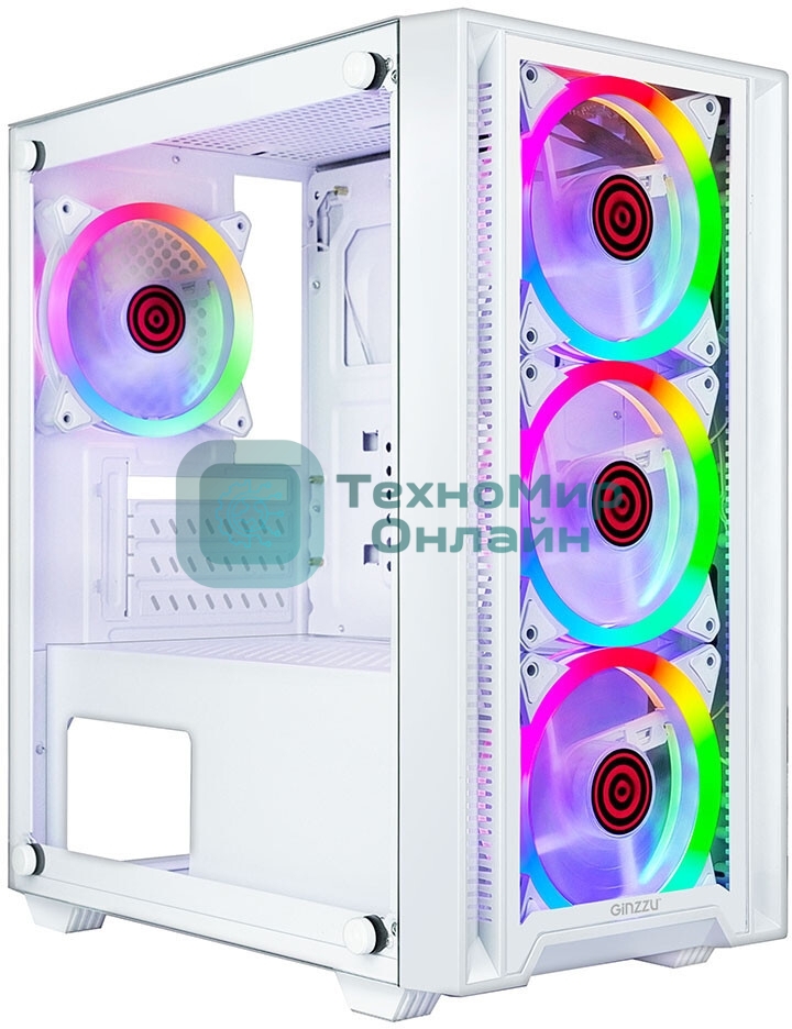 Компьютерный корпус Ginzzu CL620 mATX FAN 4*12FRGb