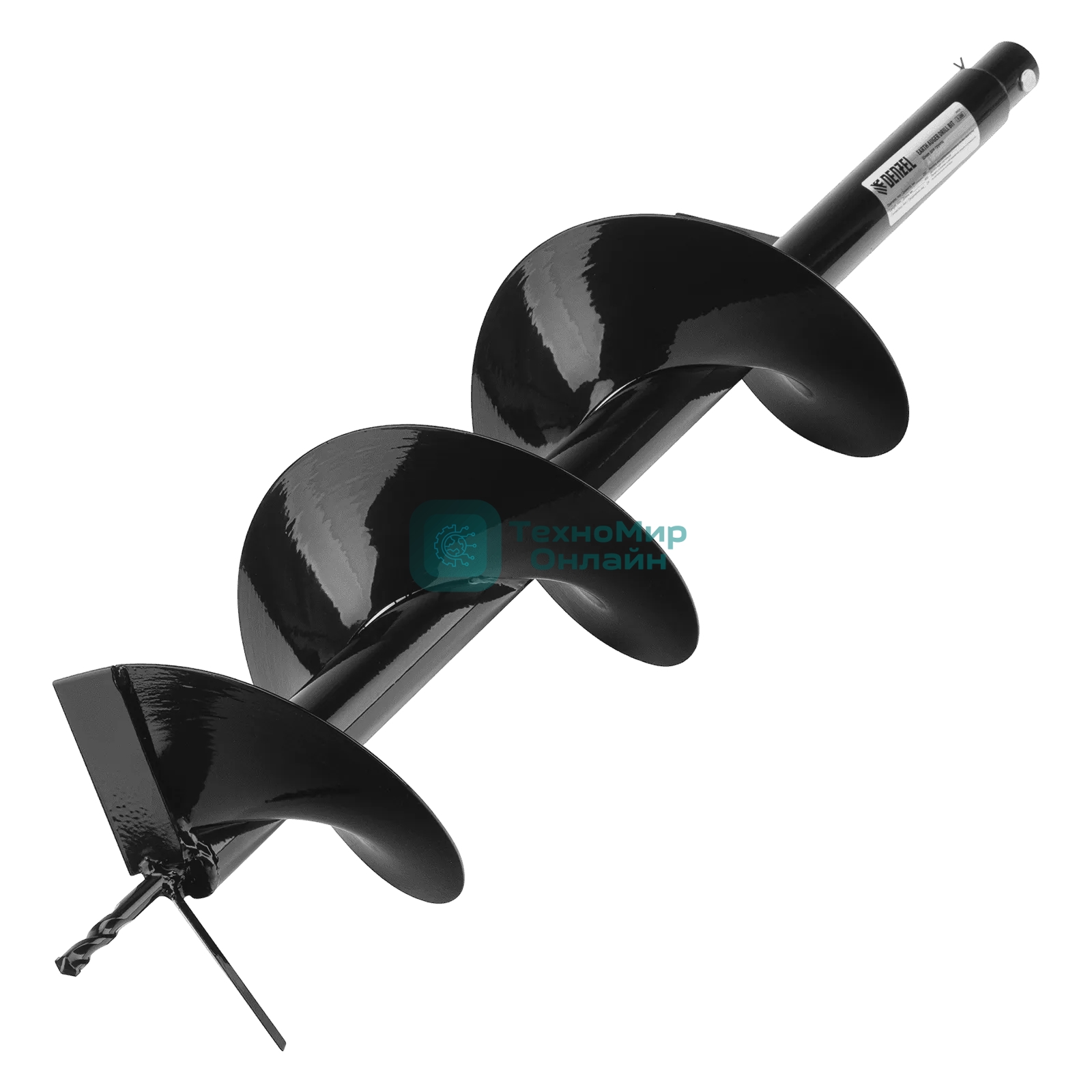 Шнек для грунта Denzel E-200, диаметр 200 мм, длина 800 мм, соединение 20 мм, несъемный нож