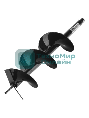 Шнек для грунта Denzel E-200, диаметр 200 мм, длина 800 мм, соединение 20 мм, несъемный нож