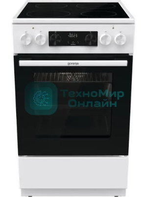 Плита электрическая Gorenje GEC5C61WG белый, конфорок 4 электрических, духовка 70 л, 50 см x 85 см x 59.4 см (без крышки)